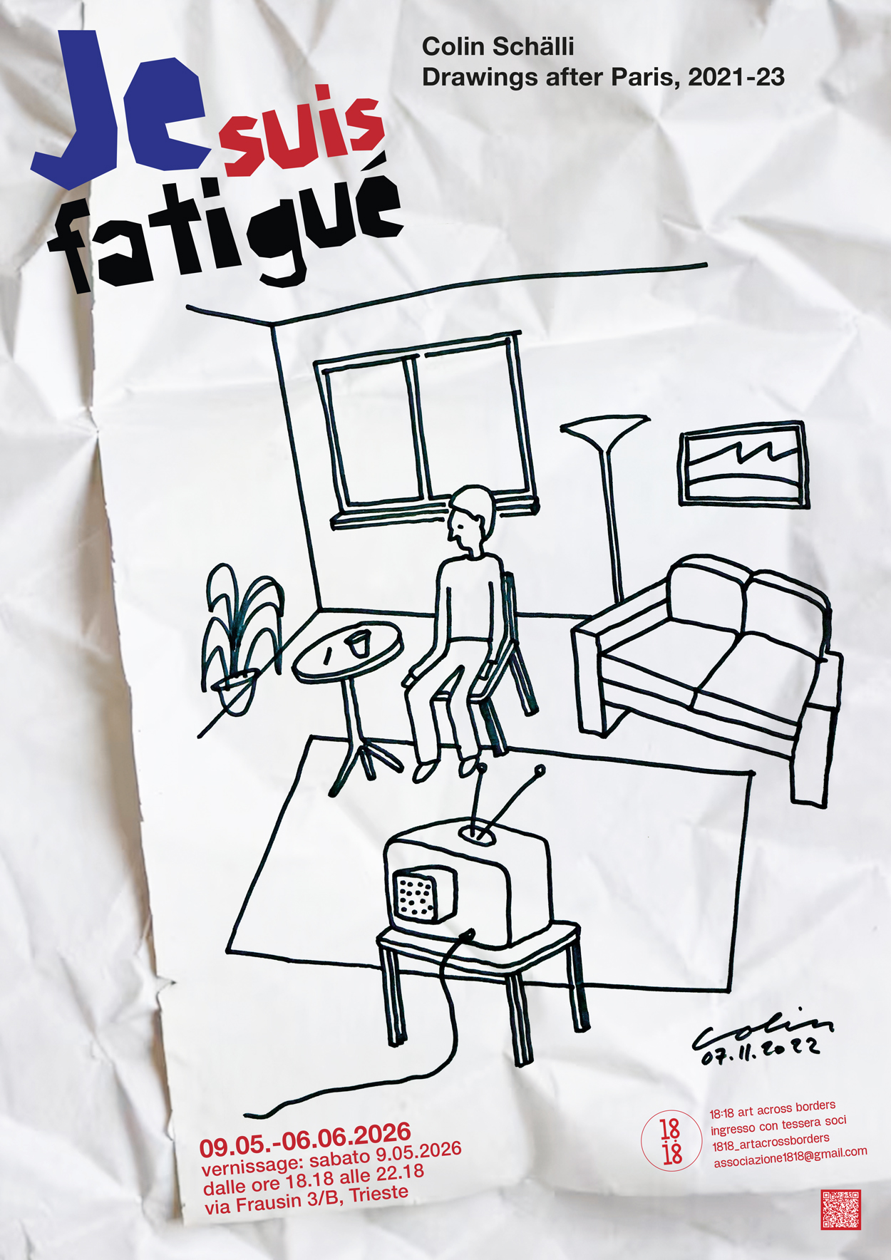 Je suis fatigué exhibition flyer